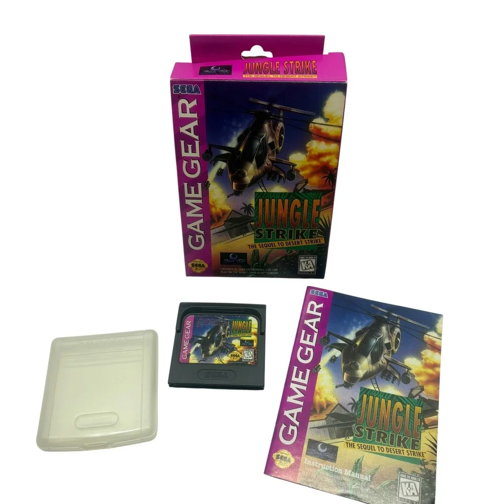CIB Video Game Unisex Jungle Strike Sega Game Gear Black Pearl Software